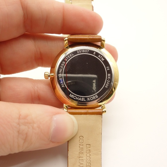 NEW MICHAEL KORS Jaryn Brown Leather Watch ❤ main image 6